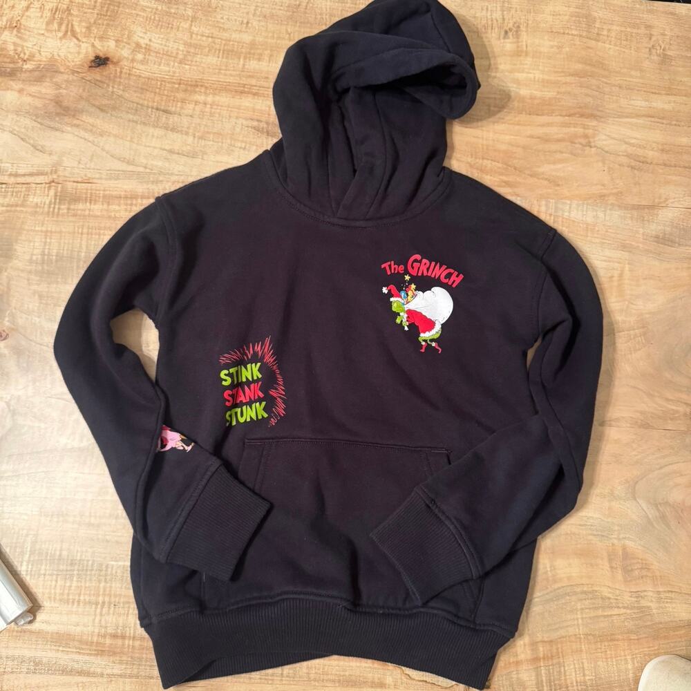 Abercrombie Kids hoodie, Grinch-themed graphic size 7/8